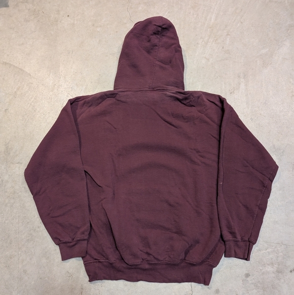 Crabby Dicks Delaware Hoodie Mens M Funny Maroon Red Gildan - Picture 4 of 6